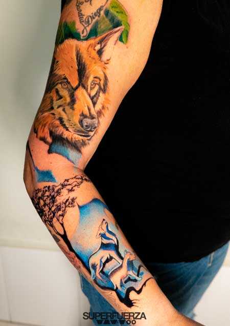 Final Tribal Tattoo piercing tatuaje full color loba realista