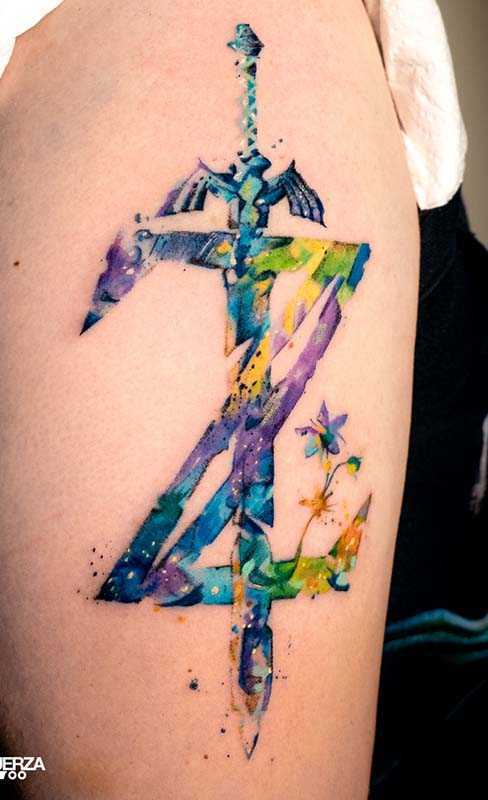 final tribal tattoo tatuaje full color zelda